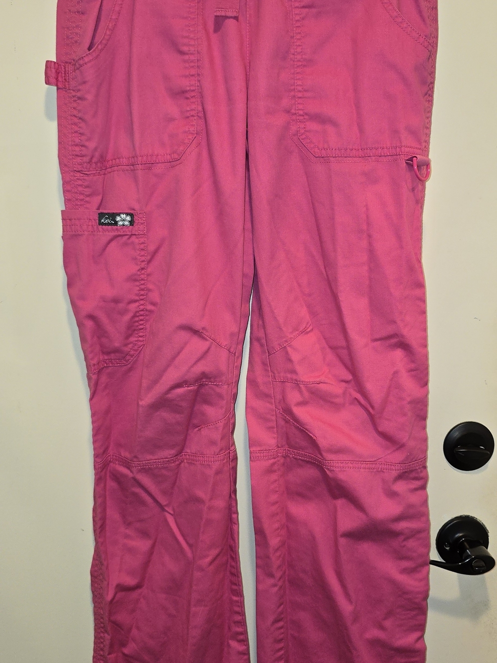 KOI Hot Pink Cargo Scrub Pants